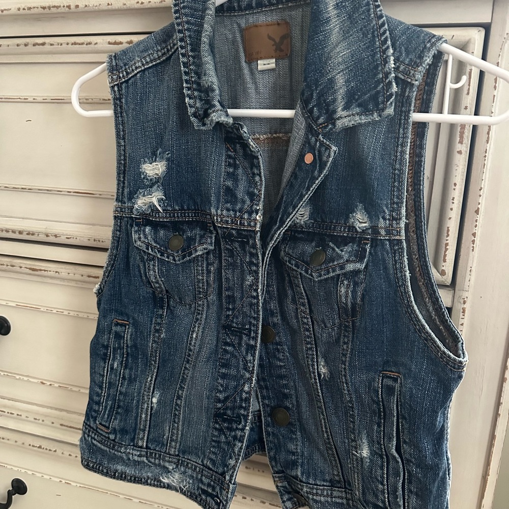 Vintage American Eagle Outfitters Blue Denim Vest